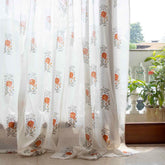 Marigold Buta Hand Block-Printed Chanderi Curtains